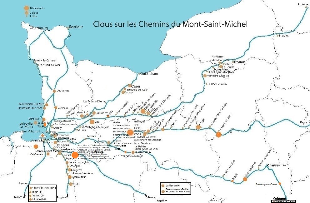 Carte clous  des Chemins du Mont